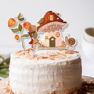 Feenhafter magischer Wald Cupcake Topper, Feen, Gartenparty, Feen Tortendeko, Waldgeburtstag, Geburtstagsparty, Froschparty