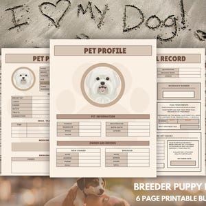 Fillable Breeder Puppy Pack, Dog Breeder Records, Dog Breeder Forms, Puppy Vaccination, Dog Vaccination