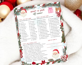 What's Your Elf Name Christmas Game - Foldable Sign & 50 Guess Cards, Fun For Family Parties & Holiday Gatherings - View #9