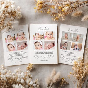 3. ¿Quieres ser mi madrina, padrino o padrino? Tarjeta fotográfica para pedir matrimonio. Pedida de matrimonio imprimible. Diseño moderno editable. Descarga instantánea.