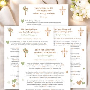 God’s Love Left Right Game – 3 printable games and instructions, Fun Christian Group Activity for Sunday School,  Bible Study