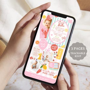 Euro Summer Ciao Bella 1st birthday  All in One Invitation Website Template with Trackable Rsvp: Whimsical Kids Interactive Invite