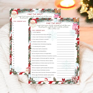 Christmas Find the Guest Game ,Printable Holiday Party Game, Christmas Printable Game, Icebreaker Work Party Starter Game, family game