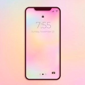 Unicorno Arcobaleno Olografico Sfumato Pastello Sfondo per Smartphone / Schermata di Blocco Telefono, Social Media, Sfondo Estetico Sfumato per iPhone
