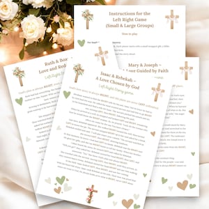 3 Printable Bible Love Story Left Right Games | Printable Christian Group Activity | Fun Church & Bible Study Game