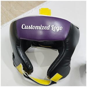 Custom Handmade Small Boxing & MMA Headgear, Personalized Logo-Sparring Head Guard-Helmet, Real Cowhide Leather-Training Protective Gear