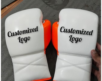 Professionelle handgemachte 16 Unzen Boxhandschuhe aus echtem Rindsleder, Schnürung, benutzerdefinierte zwei Farbkombination, am besten für MMA Sparring & Trainingsausrüstung