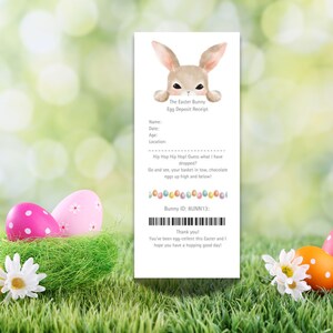 Osterhase Ei Hinterlegung Quittung | Digitaler Download Produkt | Bearbeitbares PDF | Eiersuche Zubehör