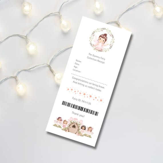 Dummy Fairy Collection Receipt | Digital Download Product | Editable PDF | Fairy Printable