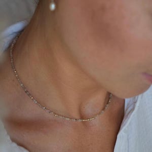 Natürliche Mondstein-Perlenkette | Choker aus Edelsteinperlen | Boho Halskette | Mondstein Schmuck | 14K Gold filled handmade Geschenk