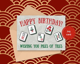 mahjong birthday card printable