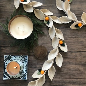 Magnolia leaf felt garland (Citrus)