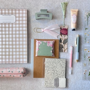 Mini Curated Gift Box | Stationery & Cozy Mystery Box | Small Self Care Gift | Reader Gift | Rosy Cheeks Studio.