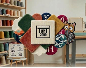 Custom Tufted Rug, Personalized Design, Handmade Tuft Art