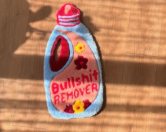 Handmade Funny Tufted Rug – Unique Bathroom Rug – Laundry Room Decor