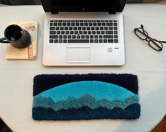 Fluffy Keyboard Rug - Handmade Tufted Rug for Cozy Workstations -  Ergonomic Wrist Rest