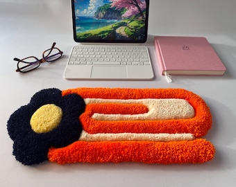 Handmade Tufted Flower Keyboard Rug | Desk Decor