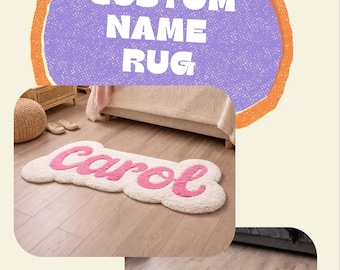 Custom Name, Zodiac, Word  Rug | Personalized Handmade Tufted Rug
