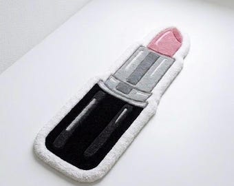 Lipstick Tufted Rug, Pink Makeup Room Decor, Trendy Glam Gift for Makeup Lover