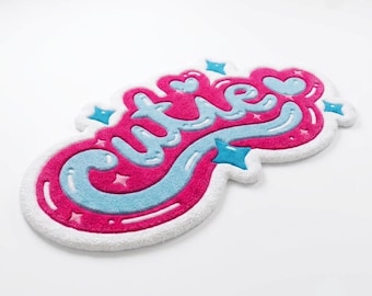 Custom Coquette Tufted Rug, Pink Y2K Plush Floor Mat, Soft Nursery Decor