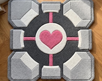 Portal Companion Cube Tufted Rug