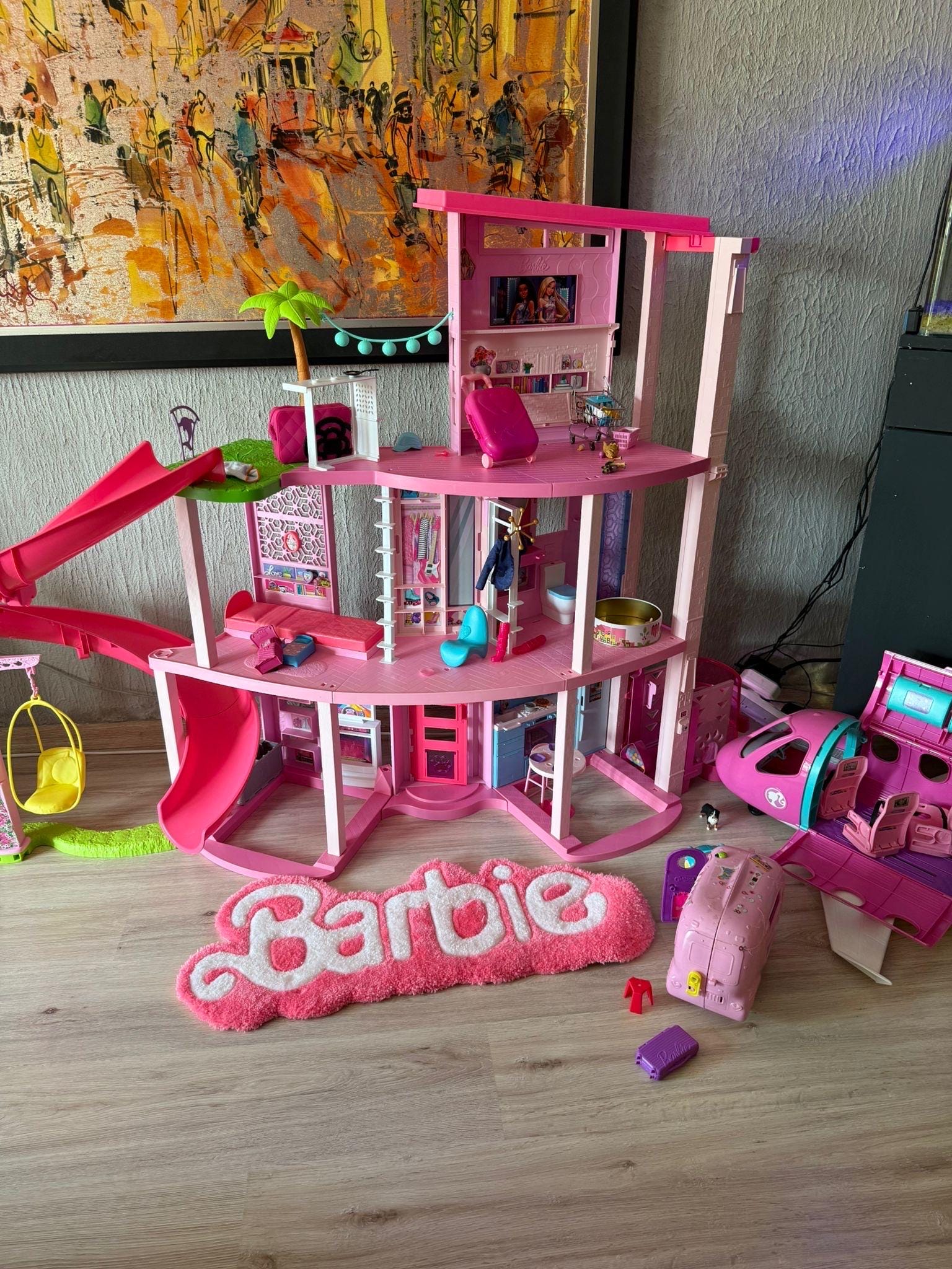 Tufted Pink Barbie Rug | Handmade Carpet With Iconic Barbie Logo  display picture 1
