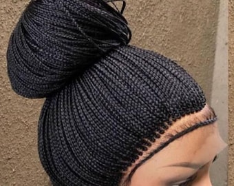 Micro braided wig for black women, Small Braided Wig, Full Lace Wig for Black Women, Braided Wig, Fulani cornrow, Full lace wig, box braid w