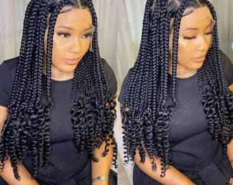 Cornrow Lace Braided Wig – full Lace Wig, Ghana Weaving Style, Handmade Cornrow Wig for Black Women, Natural Braid Wig