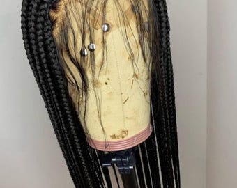 Braided wig, Box braided wig, full lace wig, Frontal lace,  braid wig, Faux locs, soft locs wig for black women, Cornrow wig.