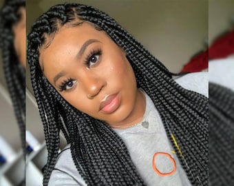 Braided wig, Box Braided wig, Knotless Braided wig, full Lace, Braid wig, wigs for Black women, Conrow braided wig