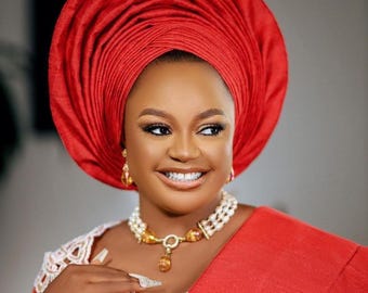 African autogele, ready to wear gele, Traditional wedding hat, pre-tied headgear, Headtie