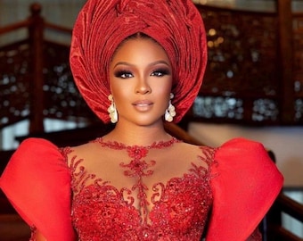 African autogele, ready to wear gele, Traditional wedding hat, pre-tied headgear, Headtie