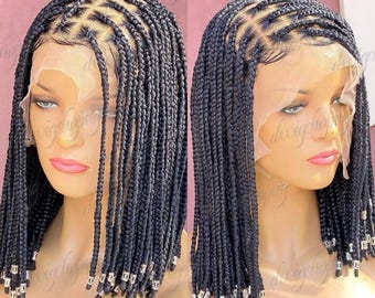 Braided wig, Box braided wig, full lace wig, Frontal lace,  braid wig, Faux locs, soft locs wig for black women, Cornrow wig.