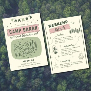 Hochzeitseinladung zum Junggesellinnenabschied in den Bergen (Digitaler Download)