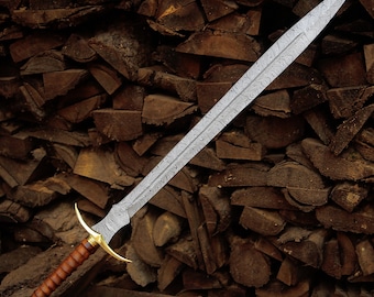 Hand Forged Damascus Steel Longsword Rosewood Handle, Collectible Sword, Fantesy Sword, Boyfriend Gift for Men, Birthday Anniversary Gifts.