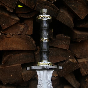 Handmade Damascus Steel Long sword | Medieval Knight Sword,Fantasy Sword for Collectors Decorative Sword Gift Birthday Wedding Best Man Gift image 3