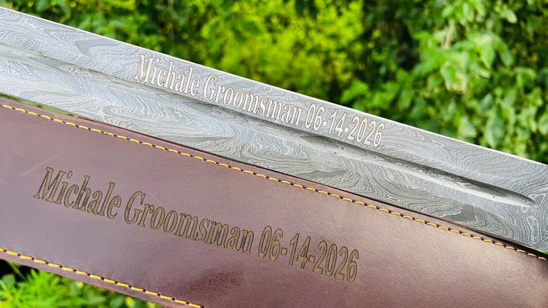 Handmade Damascus Steel Long sword | Medieval Knight Sword,Fantasy Sword for Collectors Decorative Sword Gift Birthday Wedding Best Man Gift image 4