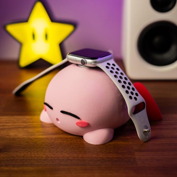Podstawka pod Apple Watch Sleepy Puff – Kawaii stacja ładująca do Apple Watch, Samsung Galaxy Watch, Google Pixel Watch, uroczy prezent dla gracza