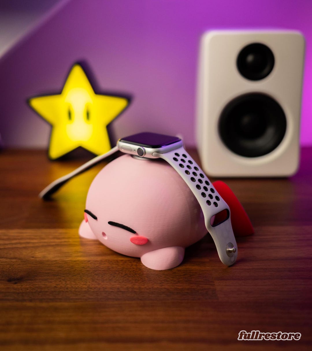 Sleepy Puff Apple Watch Stand – Kawaii Charging Station for Apple Watch, Samsung Galaxy Watch, Google Pixel Watch, Cute Gamer Desk Gift