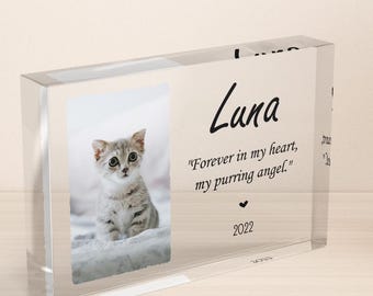 Bloque acrílico conmemorativo de gato personalizado: un recuerdo personalizado