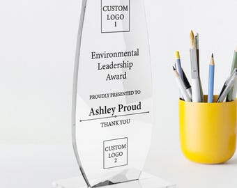 Personalized Crystal Award | Custom Engraved Trophy | Corporate Recognition Gift | Employee Appreciation Plaque | Achievement Award