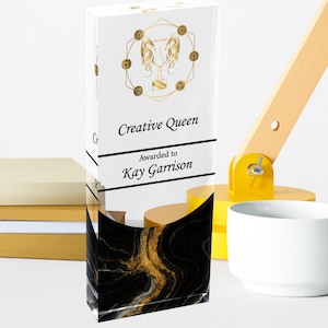 Custom Trophy, Add Logo, Employee Award, Achievement Award, Business Gift, Resin Trophy