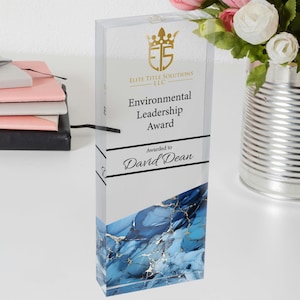 Custom Trophy, Add Logo, Employee Award, Achievement Award, Business Gift, Resin Trophy