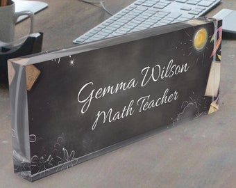 Custom Acrylic Teacher Name Plate: Personalized Desk Decor