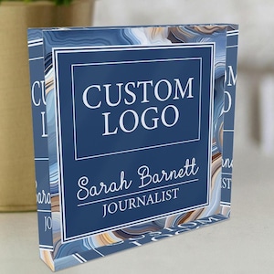 CUSTOM Name Sign, Unique Office Decor Custom Logo, Office Nameplate, Gift for Boss, Boss Lady Gift, Desk Plaque, Personalized Company Logo