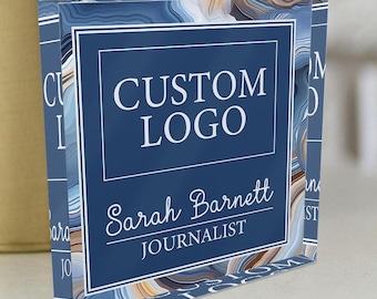 CUSTOM Name Sign, Unique Office Decor Custom Logo, Office Nameplate, Gift for Boss, Boss Lady Gift, Desk Plaque, Personalized Company Logo