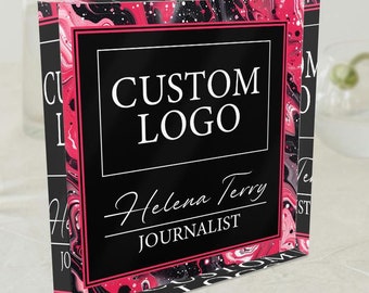 Personalized Business Company Logo Desk Display Printed Acrylic Glass Block Office Decor Trade Show
