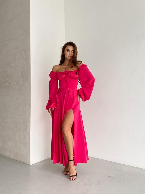 hot pink corset dress Velvi - Evelyn Mini - Ruched Bustier Short Dress - 1x Women Dress ZAPAKA Women Sparkly Fuchsia Corset