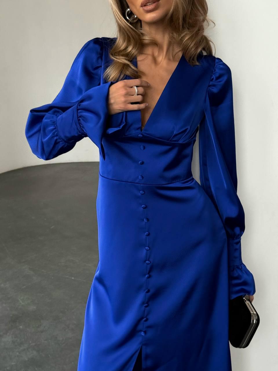 knee length dresses for ladies 3/4 Sleeve Tie Detail Velvet Midi Dress, Royal Blue – Jolie Moi Retail