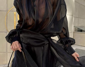 Vintage Backless Sheer Jumpsuit | Vintage 90s Does 70s Romantic Sheer Black Ultra Wide Leg Jumpsuit Sexy Elegant Button up One Piece Suit - Etsy Vintage Backless Sheer Jumpsuit | Vintage 90s Does 70s Romantic Sheer Black Ultra Wide Leg Jumpsuit Sexy Elegant Button up One Piece Suit - Etsy